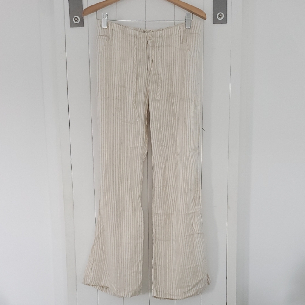 Just Living Striped Cream Flared Pants